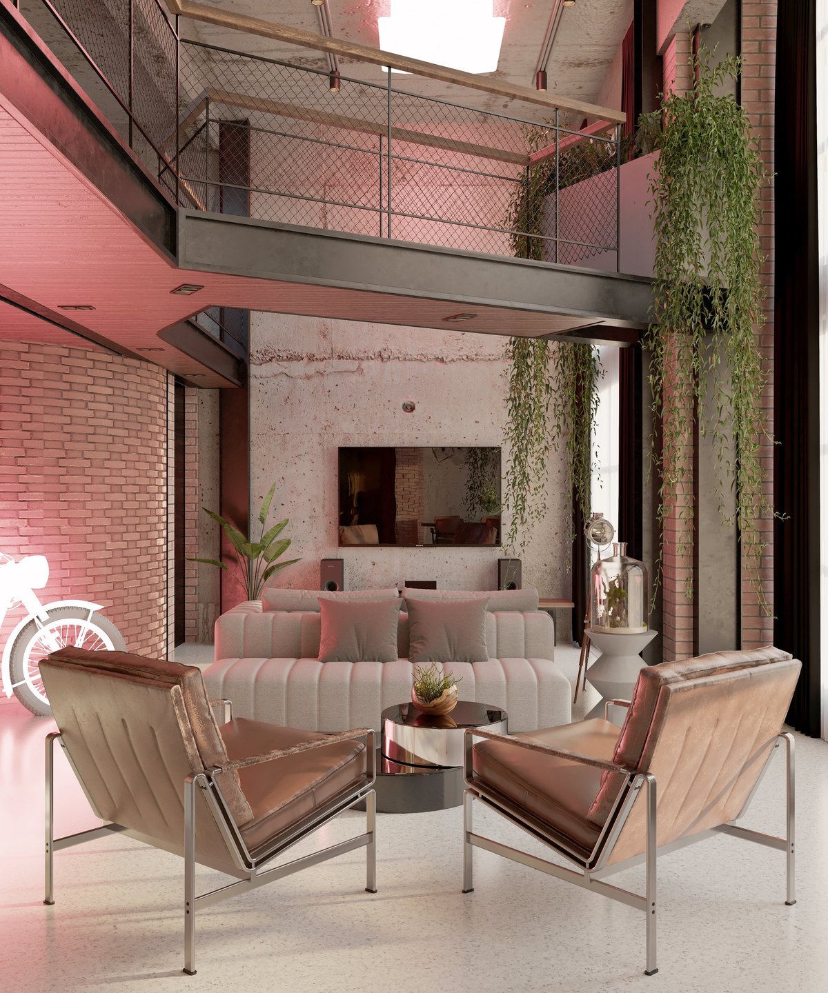3D Render of Luxury House Living room