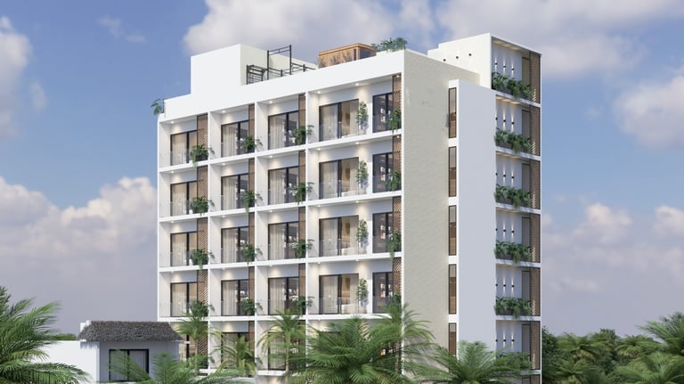 Modern apartment building