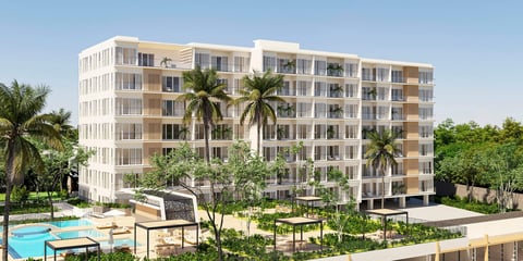 Modern residential apartment building