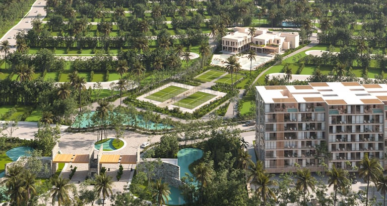 Modern luxury apartment building